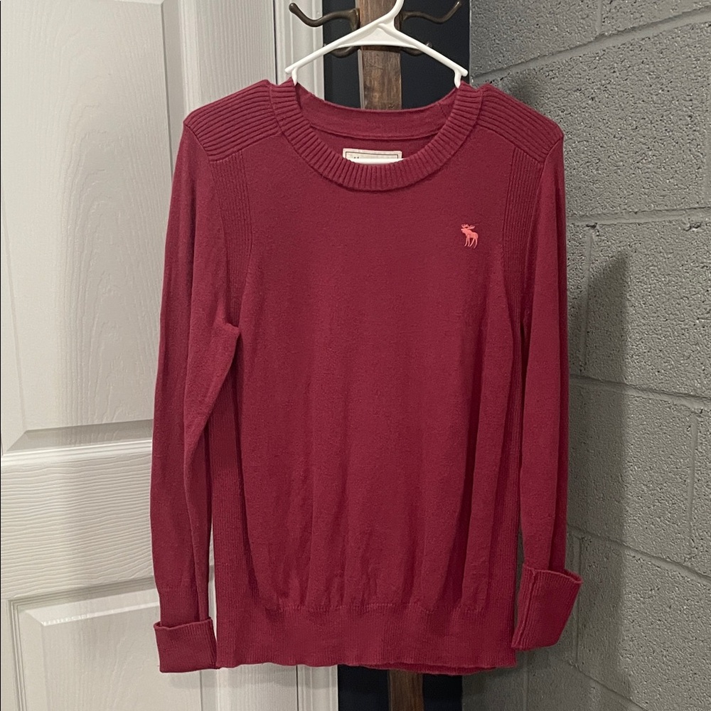 Abercrombie & Fitch Red Crew Neck Sweater